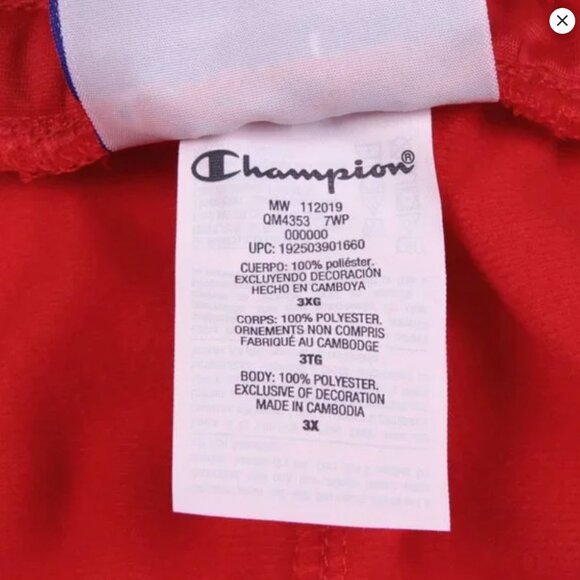 Champion Track Pants Zipper Ankle Red White Stripe Casual Pull On PLUS 3X - Picture 10 of 13